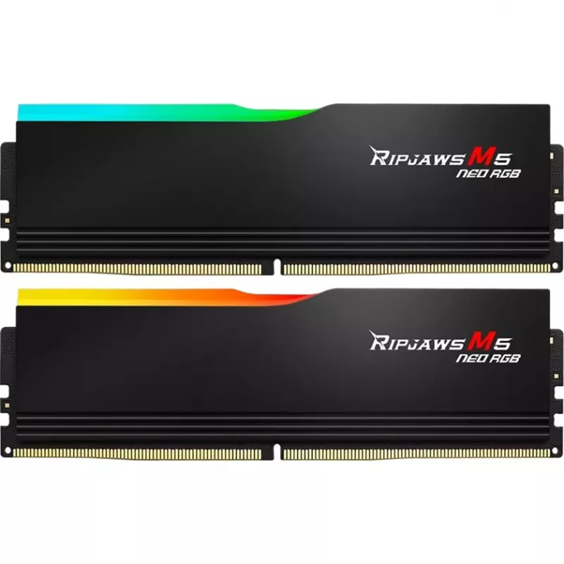 DIMM 32 GB DDR5-6000 (2x 16 GB) Dual-Kit, memória RAM preta, F5-6000J3636F16GX2-RM5NRK, Ripjaws M5 Neo RGB, AMD EXPO
