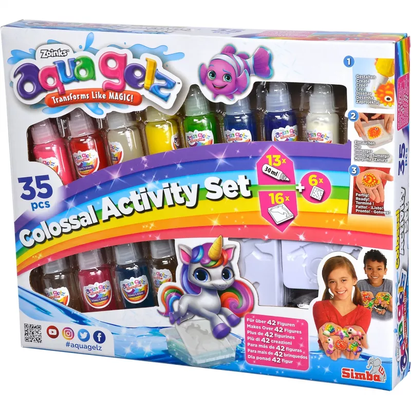 Gel à base de água para brincadeira criativa SIMBA Crafts Simba Aqua Gelz Colossal Set 106322566