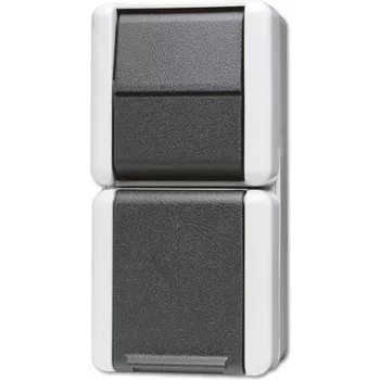 Tomada JUNG 876 W, individual, 250 V 16 A, branco, 75×58×151 mm