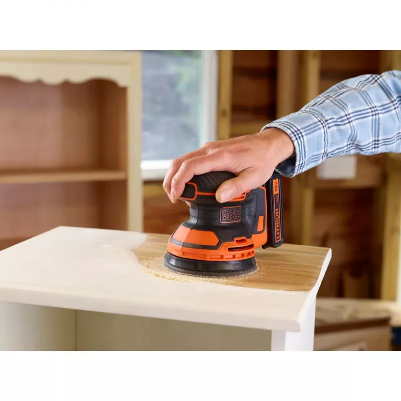 Lixadeira orbital portátil Black & Decker BDCROS18N-XJ 12000 rpm preto, laranja