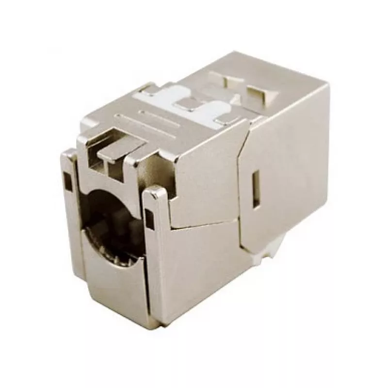Keystone Jack Cat.6A blindado fino, EQUIP 767223, sem ferramentas, RJ-45, plano, prateado, 8 unid.