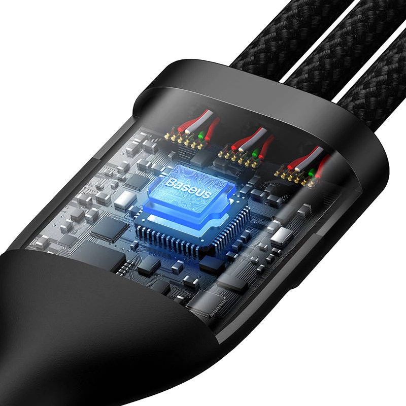 Cabo USB Baseus SUP0003351 1,2 m USB A USB C/Micro USB-A/Lightning preto