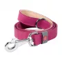 Treia para cão WAUDOG em pele natural, 20 mm de largura, 122 cm de comprimento, rosa