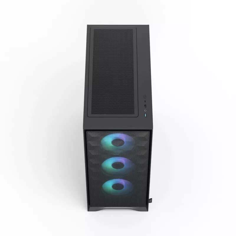 Caixa de PC Midi-Tower Fractal Design Pop 2 Air preto Solid — suporte ATX, 3 ventoinhas frontais de 120 mm, baías para unidades de 2,5/3,5
