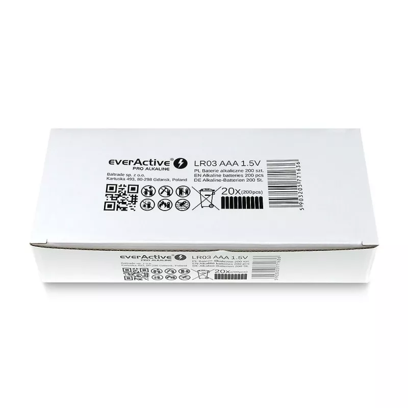 Pilha alcalina descartável everActive LR0310PAK AAA 1,5 V 1250 mAh pack de 10