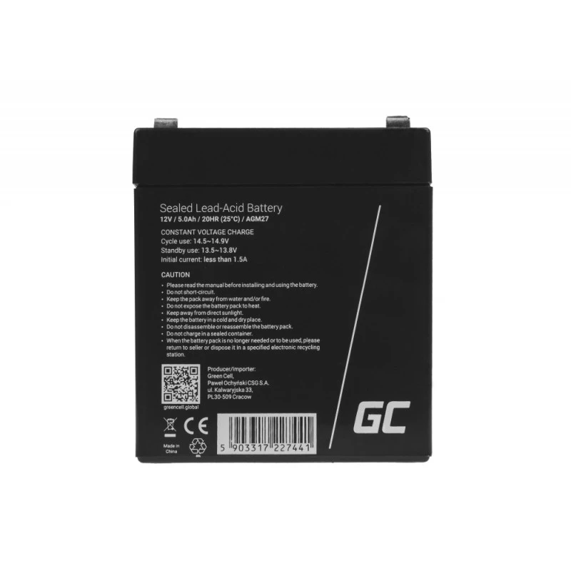 Bateria UPS Green Cell AGM27 chumbo-ácido (VRLA) 12 V 5 Ah