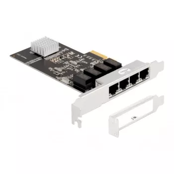 DeLOCK placa PCI Express x4 4 x RJ45 Gigabit LAN RTL8111 - PCIe - RJ-45 - PCIe 2.0 - prateado - PC - Windows 10 - Windows 11 - Windows 8.1 (88618)