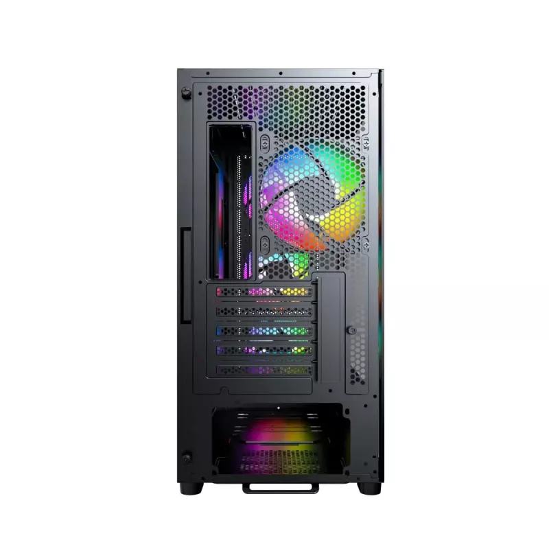 Caixa de PC Micro Tower Montech X5M (B) – Micro-ATX/Mini-ITX, 3x120mm à frente, 1x120mm atrás, suporta fontes de alimentação ATX, 2x3,5 polegadas + 4x2,5 polegadas, preto
