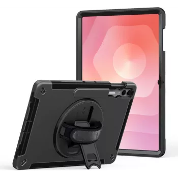 Capa de proteção robusta com suporte e alça de mão da jt berlin para Samsung Galaxy Tab S11 Ultra – preto