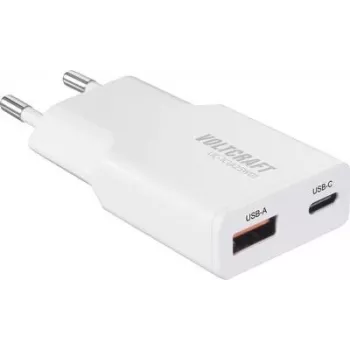 Voltcraft UC-1C1A25W01 carregador USB 1x USB-A USB-C carregamento rápido PD 3.0 branco (VC-17010775)