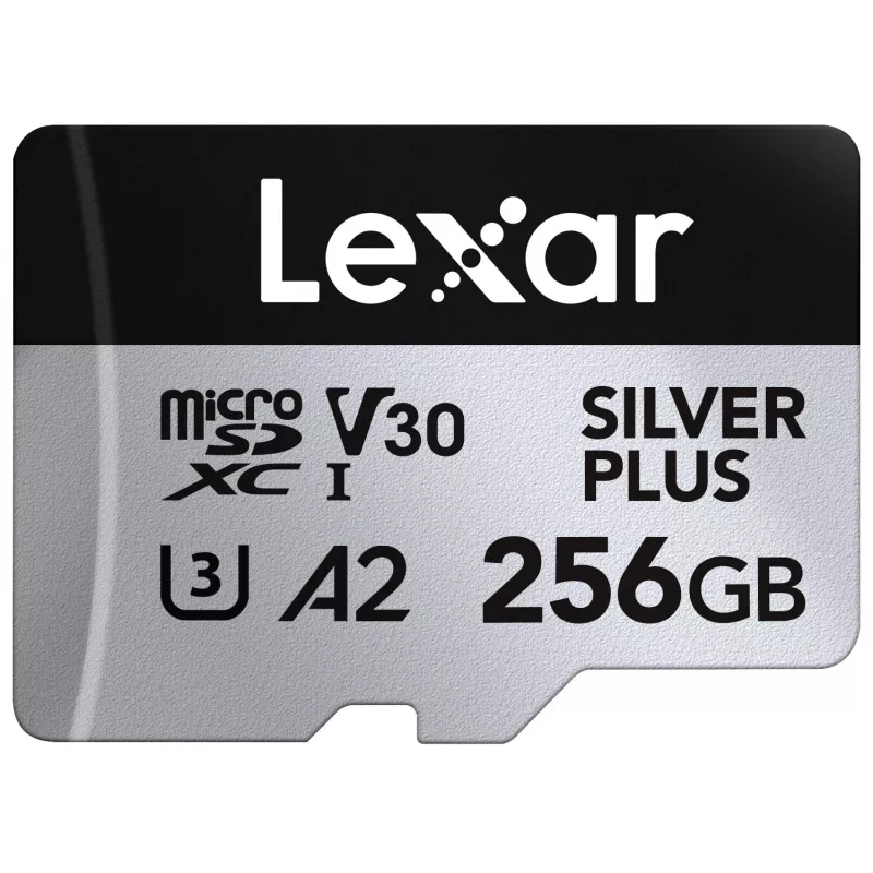 Cartão de memória microSD 256GB C10 A2 U3 V30 205/150MB/s Silver Plus