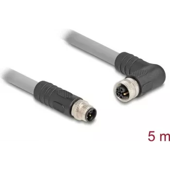 Cabo sensor/atuador DeLOCK 80545 5 m RST M12 cinzento