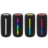 Altifalante estéreo portátil TRACER Stripe preto — 10 W RMS, Bluetooth/com fios, USB-A e USB-C, MicroSD, bateria integrada (até 5 h)
