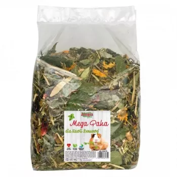 Alimento completo para porquinhos-da-índia Alegia Mega Pack 650 g — sem açúcar, sabor vegetal, saco sem glúten e sem soja