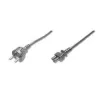 Cabo de alimentação Assmann, Schuko - C5, ficha/conector fêmea, 1,8m, H05VV-F3G 0,75 mm², preto (AK-440103-018-S)