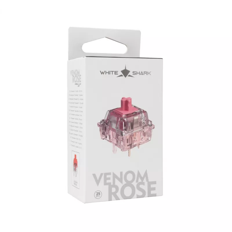 White Shark Venom Rose interruptores mecânicos para teclado, 25 unid.