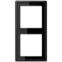 Placa de parede JUNG LS 982 SW preto, duroplasto, sem parafusos, 81×152 mm