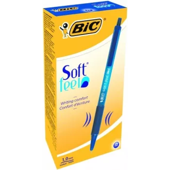 Esferográfica BIC SOFTFEEL CLIC 0,32 mm, azul, caixa 12 unid. 914346