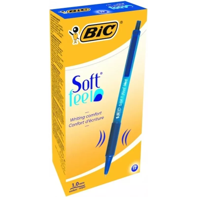 Esferográfica BIC SOFTFEEL CLIC 0,32 mm, azul, caixa 12 unid. 914346