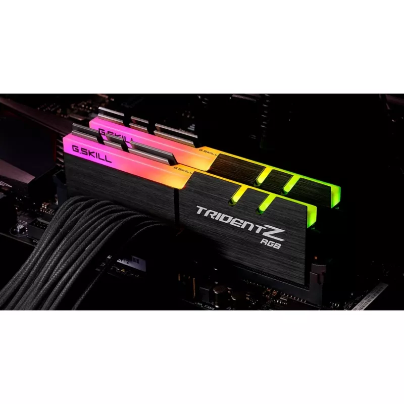 DIMM 32 GB DDR4-3200 (2x 16 GB) kit duplo, memória RAM preto, F4-3200C16D-32GTZRX, Trident Z RGB, INTEL XMP