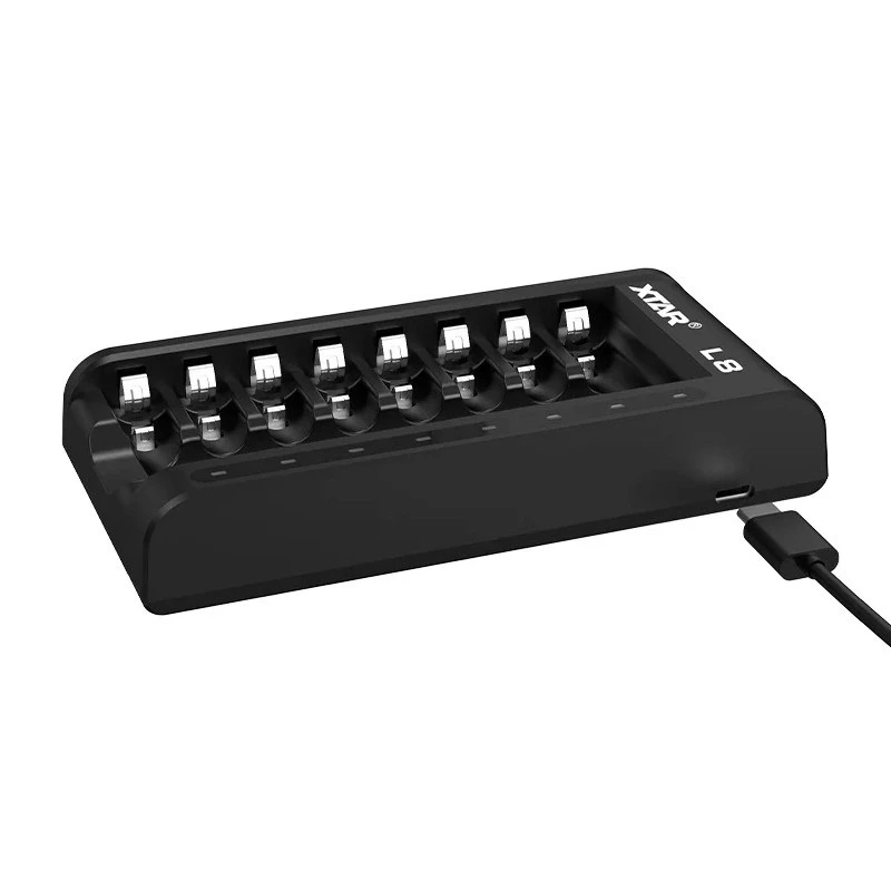 Carregador de baterias AA/AAA 1,5 V e 1,2 V, inteligente - 8 slots