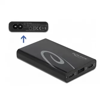DeLOCK carregador USB 2 x USB Type-C PD 3.0 + 1 x USB Type-A, 60 W