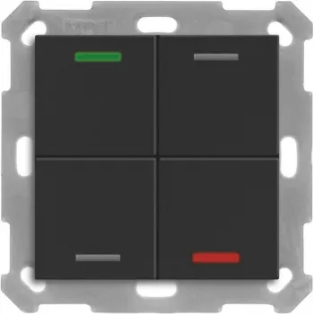 MDT BE-TAL55T406.01 Botão KNX Light 55 4f RGBW sensor de temperatura preto mate Neutro 1 (BE-TAL55T406.01)