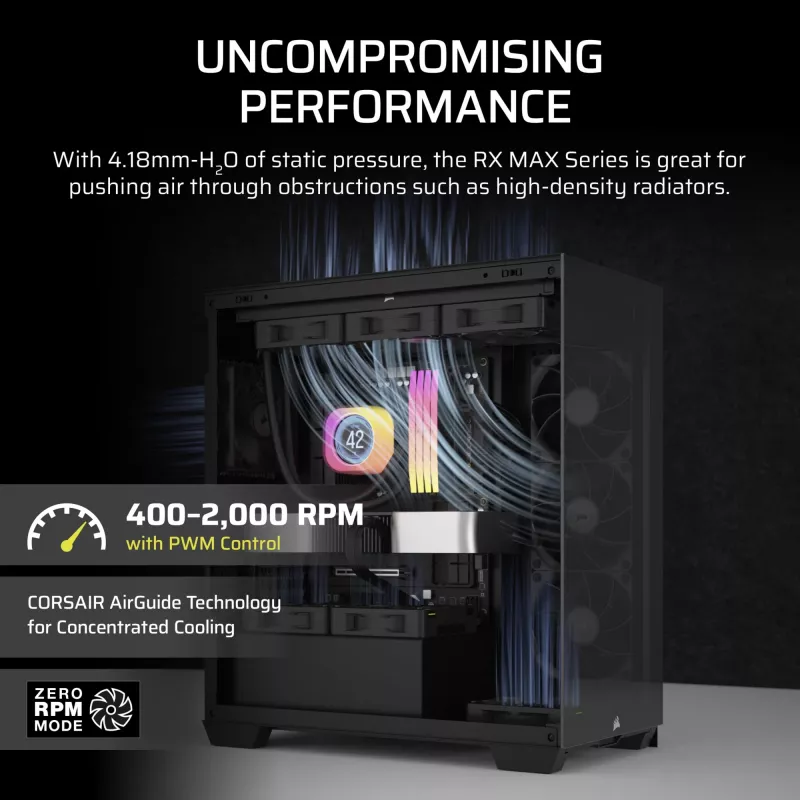 Corsair iCUE LINK RX120 MAX Ventoinha para caixa 120 mm - preto