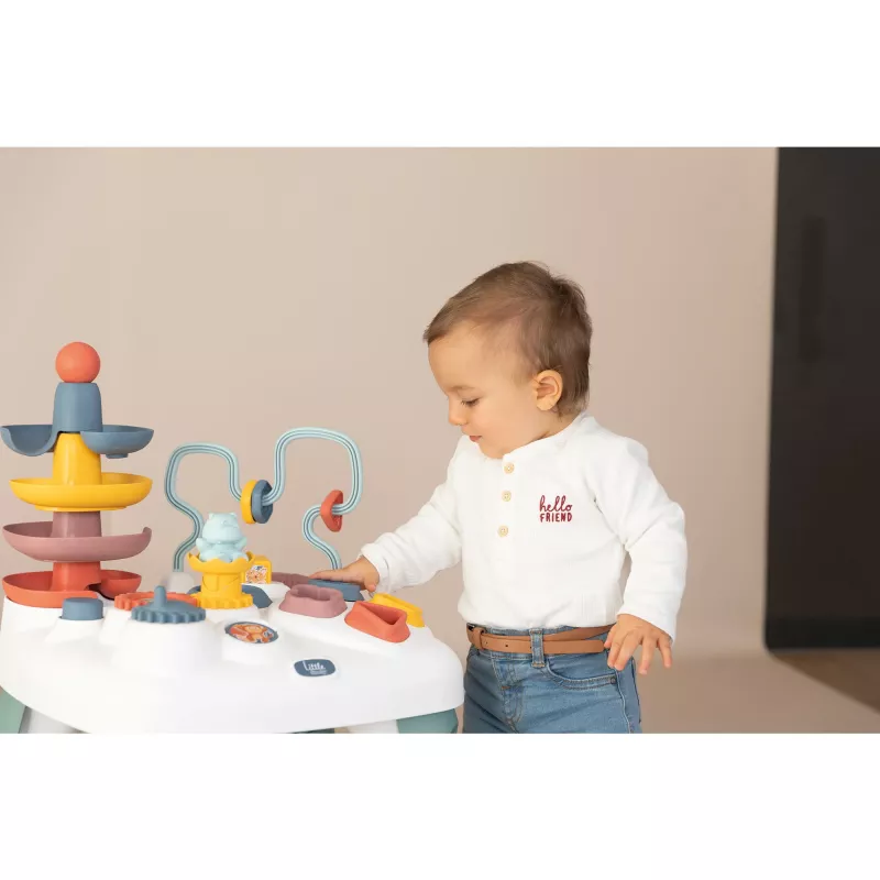 Mesa de atividades SMOBY Little mesa interativa 140320 para crianças pequenas, superfície de brincar com luz e sons