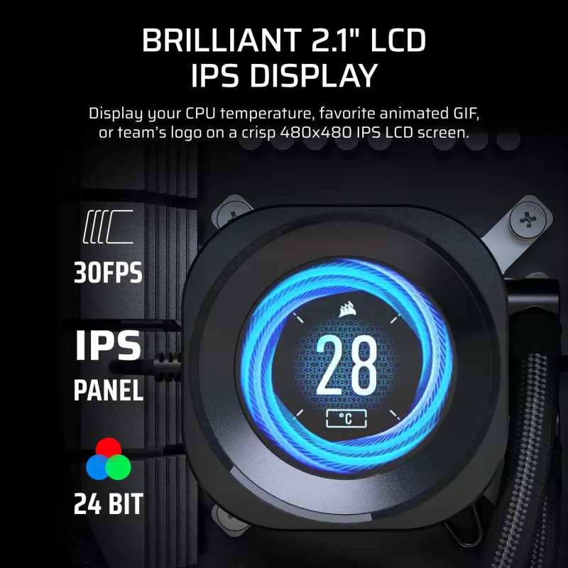 Refrigerador líquido All-in-One Corsair Nautilus 240 RS LCD 12 cm preto