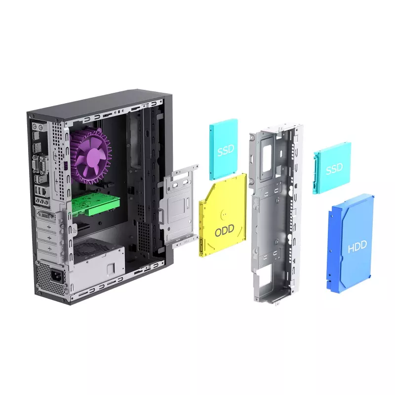 Akyga AK-302-01BL caixa de PC SFF, Micro-ATX / Mini-ITX, USB-C + 2x USB 3.0 + USB 2.0, sem fonte de alimentação, preto
