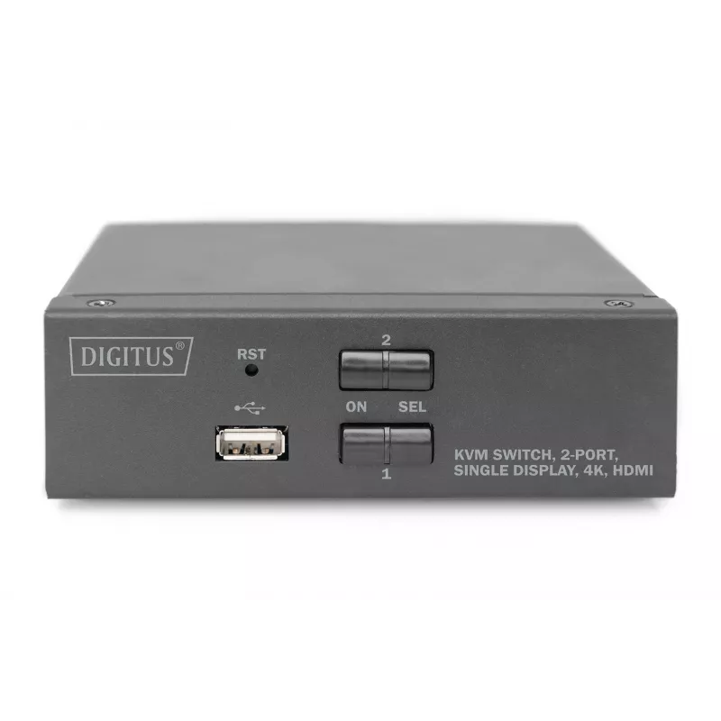 Comutador KVM Digitus 2 portas Single Display 4K HDMI