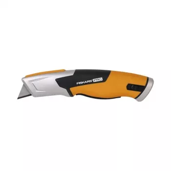 Fiskars 1062938 faca universal preta, laranja faca de lâminas trapezoidais