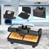 Máquina de waffles Clatronic WA 3606 para 2 waffles preto, aço inoxidável 800 W