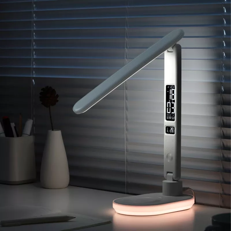 Candeeiro de mesa Hawk HW-LAMP03 branco RGB — candeeiro de secretária LED ajustável com iluminação RGB