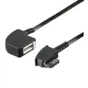Extensão TAE-F Wentronic Goobay de 4 polos, preto, 3 m - ficha TAE-F para conector fêmea TAE-F (50242)