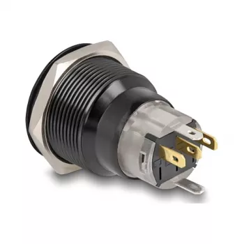 Botão de pressão para painel DELOCK 22015 22 mm, 12 V, 5 terminais de solda