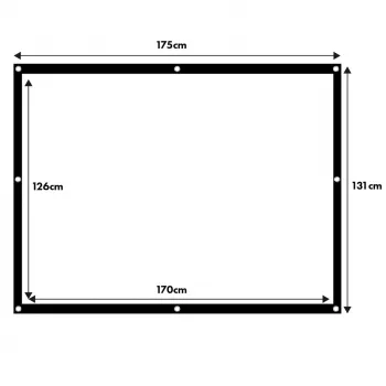 Tela de projeção MACLEAN MC-166 84 polegadas (175 x 131 cm) poliéster autónoma/suspensa 4:3
