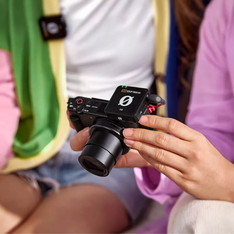 WIME RODE WIRELESS ME Sistema de microfone sem fios de canal duplo Vloggers Podcasters