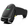 Qoltec 50853 leitor laser de códigos de barras portátil 1D/2D, USB com fio, cabo de 1,65 m, 97x65x167 mm, 105 g, preto