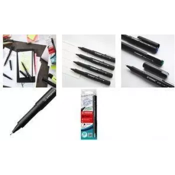 STABILO dr!ver Fineliner 4 unid. preto azul verde vermelho ponta fina
