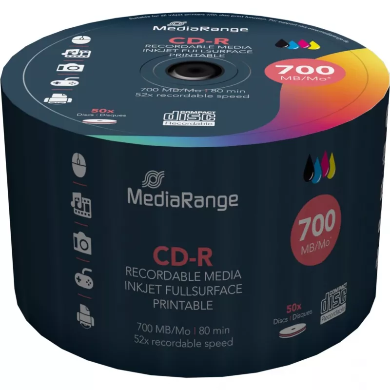 CD-R MediaRange MR208 700 MB 52x 50 unid.