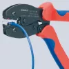 Knipex 97 52 36 PreciForce alicate de crimpagem 220 mm, 0,5–6,0 mm², 3 cavidades de crimpagem, vermelho/azul