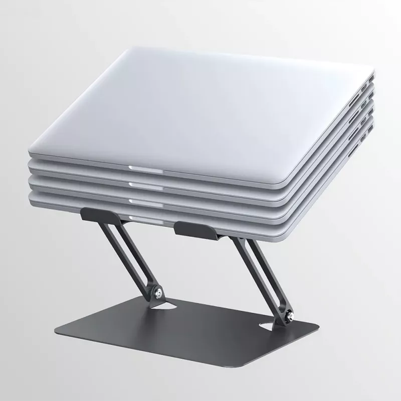 Suporte para portátil MEDIA-TECH MT2661 — de altura ajustável, design dobrável em alumínio para portáteis até 17 polegadas