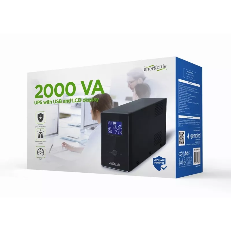 UPS (fonte de alimentação ininterrupta) Gembird EG-UPS-035 Line-Interactive 2 kVA 1200 W 5 saídas AC