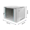 Armário rack QOLTEC 19 polegadas 9U 600x500x600 montagem na parede ou no chão caixa de servidor