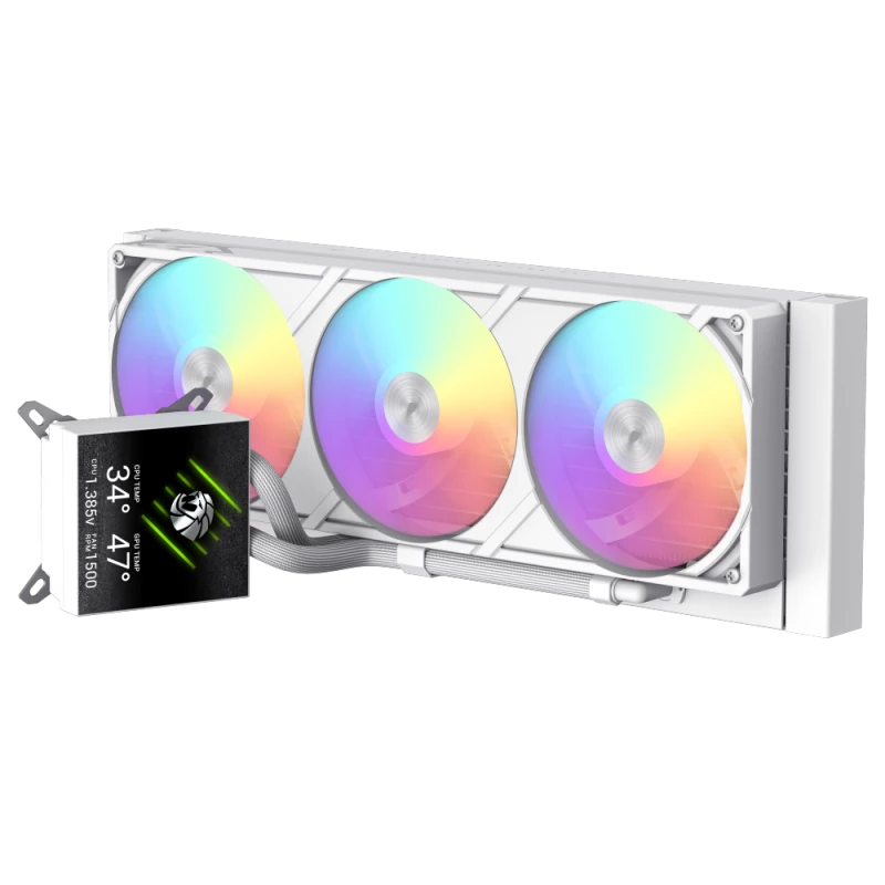 Refrigeração líquida para CPU Gamemax | GLACIER 360 LCD WH | Intel, AMD