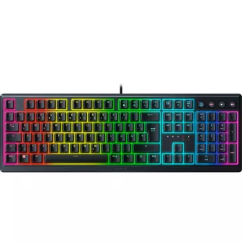 Razer Ornata V3, interruptores mecha-membrane, 10 zonas de iluminação Razer Chroma RGB, 1000 Hz Ultrapolling, teclas retroiluminadas, apoio de pulso soft-touch - Layout alemão