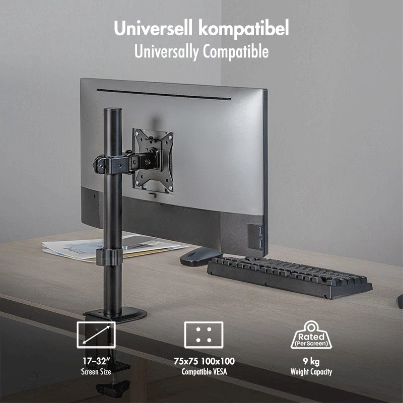 Suporte para monitor 17-32, máx. 9 kg, preto