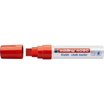 Marcador de giz Edding 4090, ponta cinzel 4–15 mm, cores sortidas, pack de 4